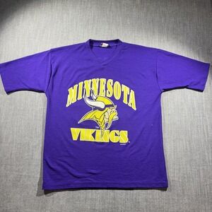 Vintage Minnesota Vikings Shirt Mens Large Purple NFL Football Carter 80‎ 90s